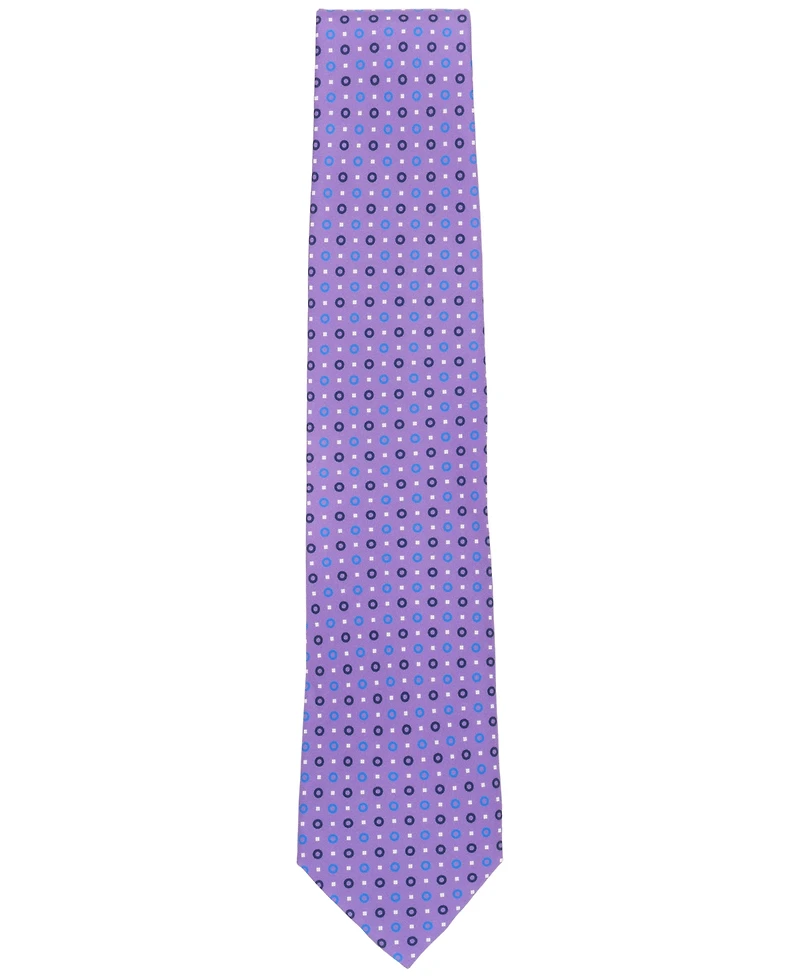 Men's Classic Circle & Square Print Silk Tie