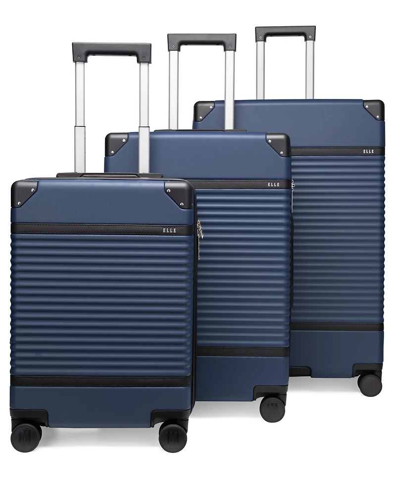 Elle Belleville 3-Piece Expandable Retro Spinner Luggage Set