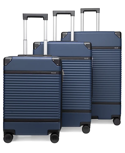 Elle Belleville 3-Piece Expandable Retro Spinner Luggage Set