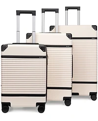 Elle Belleville 3-Piece Expandable Retro Spinner Luggage Set