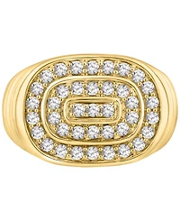 Men's Diamond Circular Cluster Oval Ring (1 ct. t.w.) in 10k Gold