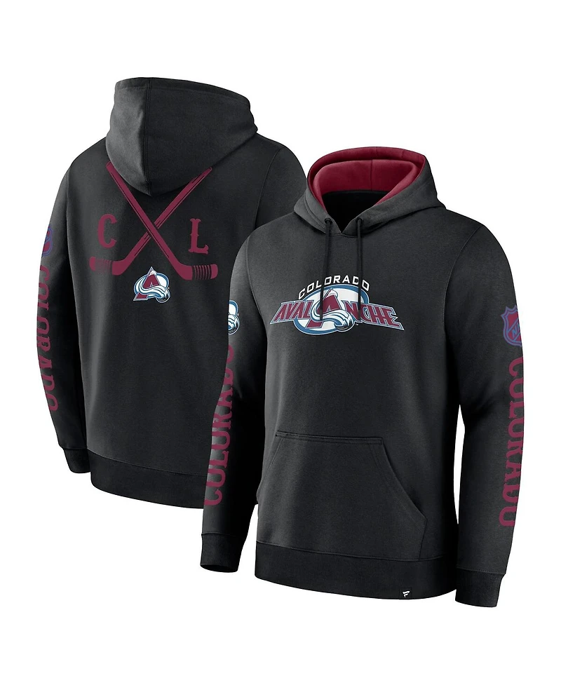 Fanatics Men's Black Colorado Avalanche Big City Legacy Fleece Pullover Hoodie