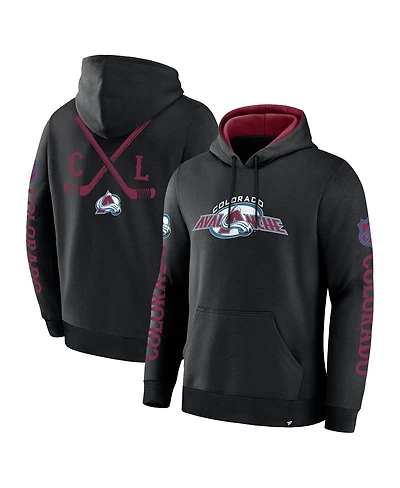 Fanatics Men's Black Colorado Avalanche Big City Legacy Fleece Pullover Hoodie