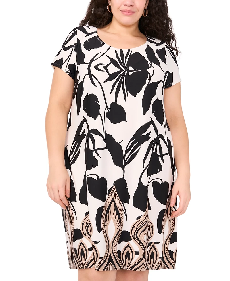 Msk Plus Printed Shift Dress