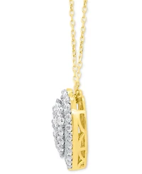 Forever Grown Diamonds Lab-Grown Diamond Cluster Heart 18" Pendant Necklace (2 ct. t.w.) Sterling Silver or 14k Gold-Plated