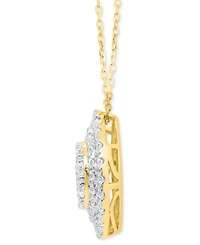 Forever Grown Diamonds Lab Diamond Double Halo Cluster 18" Pendant Necklace (2 ct. t.w.) Sterling Silver or 14k Gold-Plated
