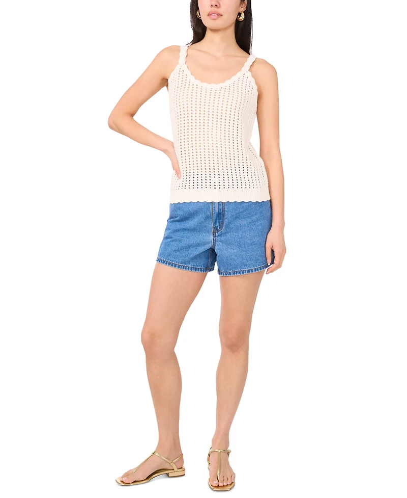 1.state Women's Pointelle Knit Tank Top