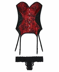 Adore Me Plus Jasmine Boned Strapless Corset & Thong Set