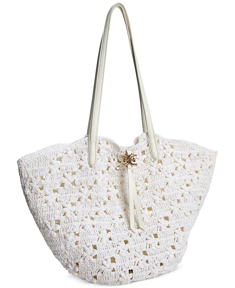 Sam Edelman Layla Floral Raffia Fan Tote