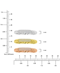 3-Pc. Set Cubic Zirconia Pave Textured Rings