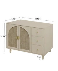 Mondawe 2 Door 3 Drawer Cabinet, Suitable for Bedroom, Living Room, Study