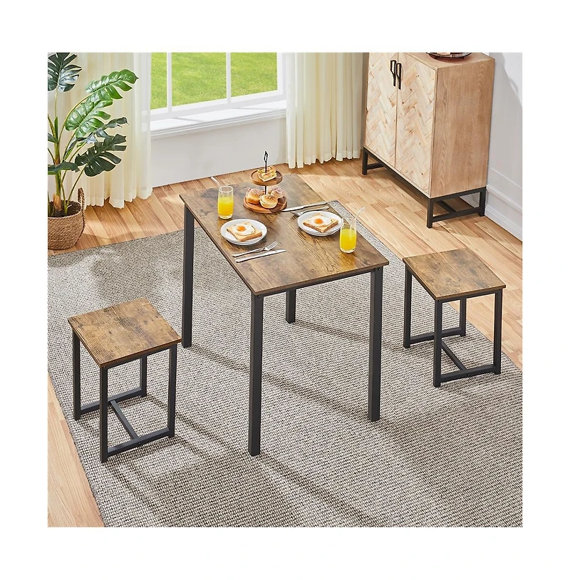 Yaheetech Industrial 3-Piece Dining Table Set