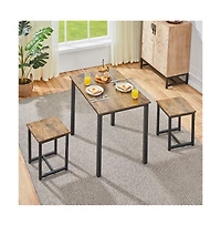 Yaheetech Industrial 3-Piece Dining Table Set