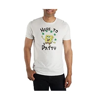 SpongeBob SquarePants Big & Tall Cartoon Here to Patty White Graphic Tee