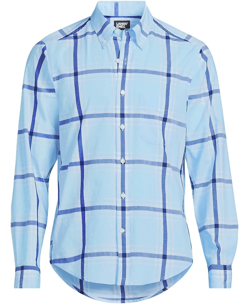Lands' End Men's Traditional Fit Essential Lightweight Poplin Shirt