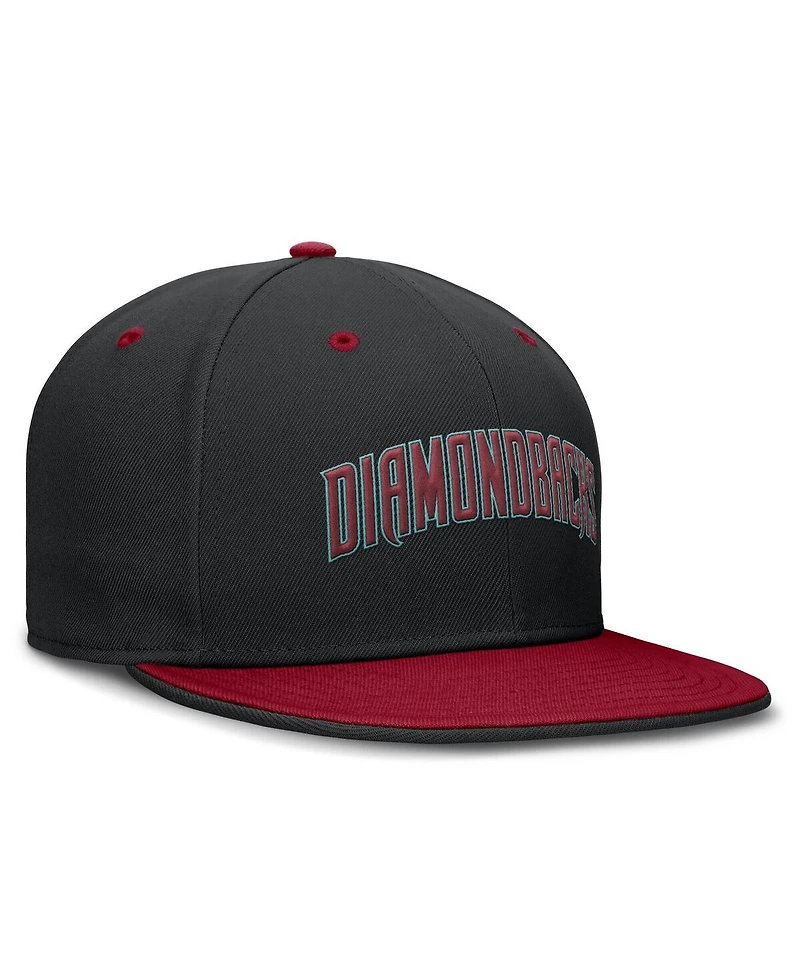 Nike Men's Black/Red Arizona Diamondbacks True Primetime Two-Tone Performance Fitted Hat