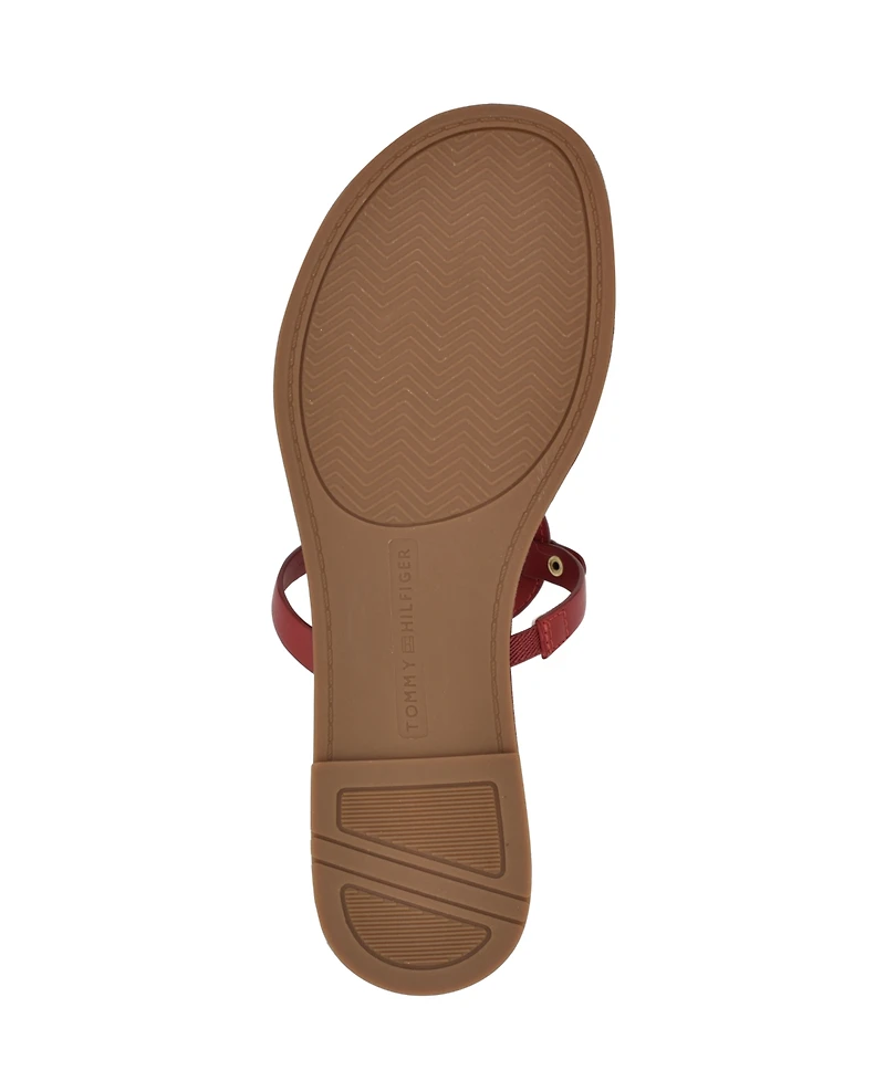 Tommy Hilfiger Women's Litzy Logo T-Strap Flat Sandals