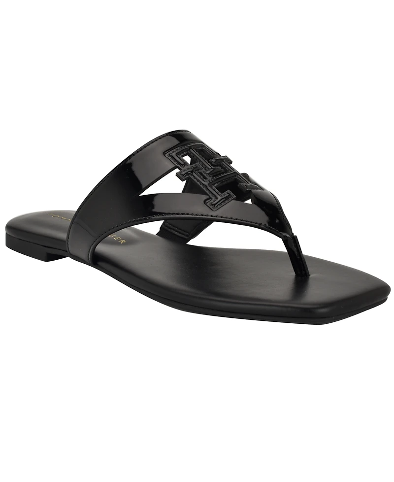 Tommy Hilfiger Women's Tremmy Cutout Logo Flat Thong Sandals