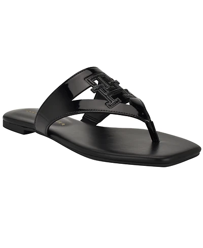 Tommy Hilfiger Women's Tremmy Cutout Logo Flat Thong Sandals