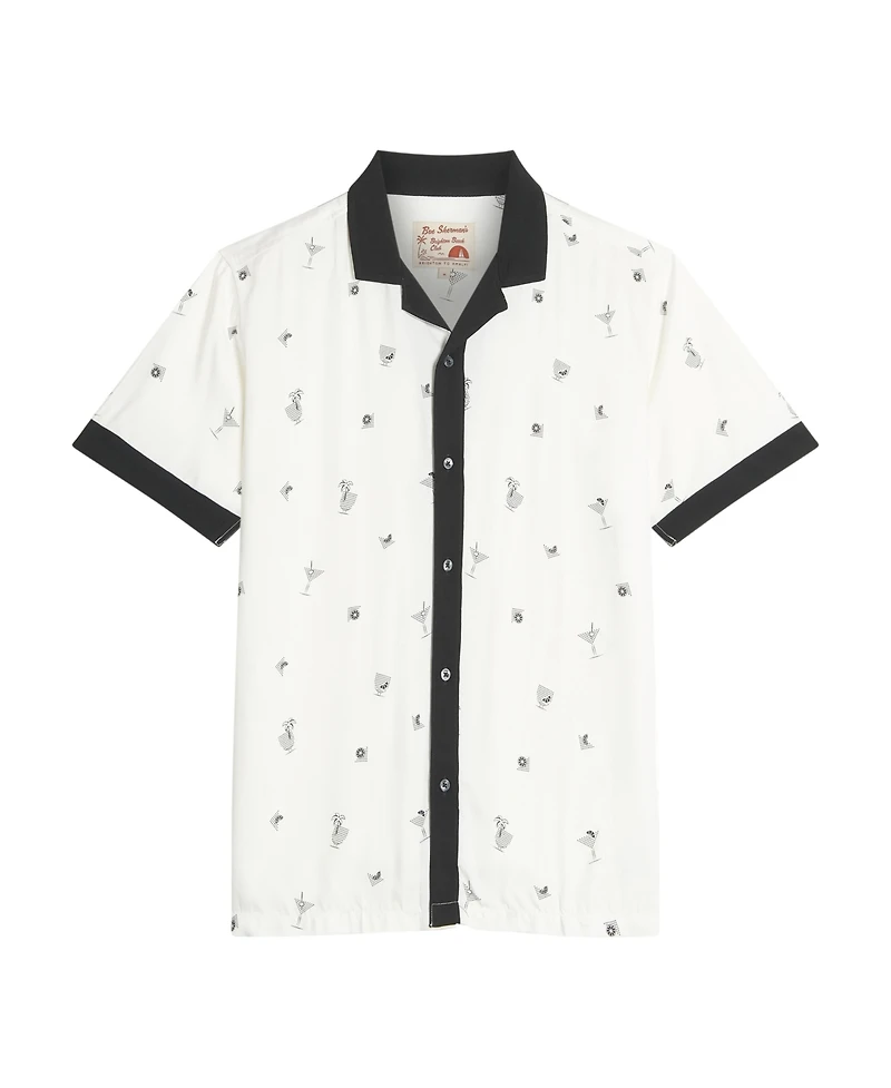 Ben Sherman Men's Cocktail Print Short Sleeve Shirt