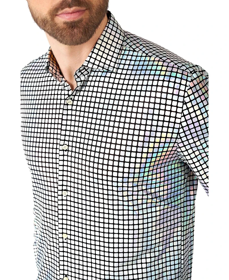 OppoSuits Men's Shirt - Long Sleeve Shiny Snake Gold