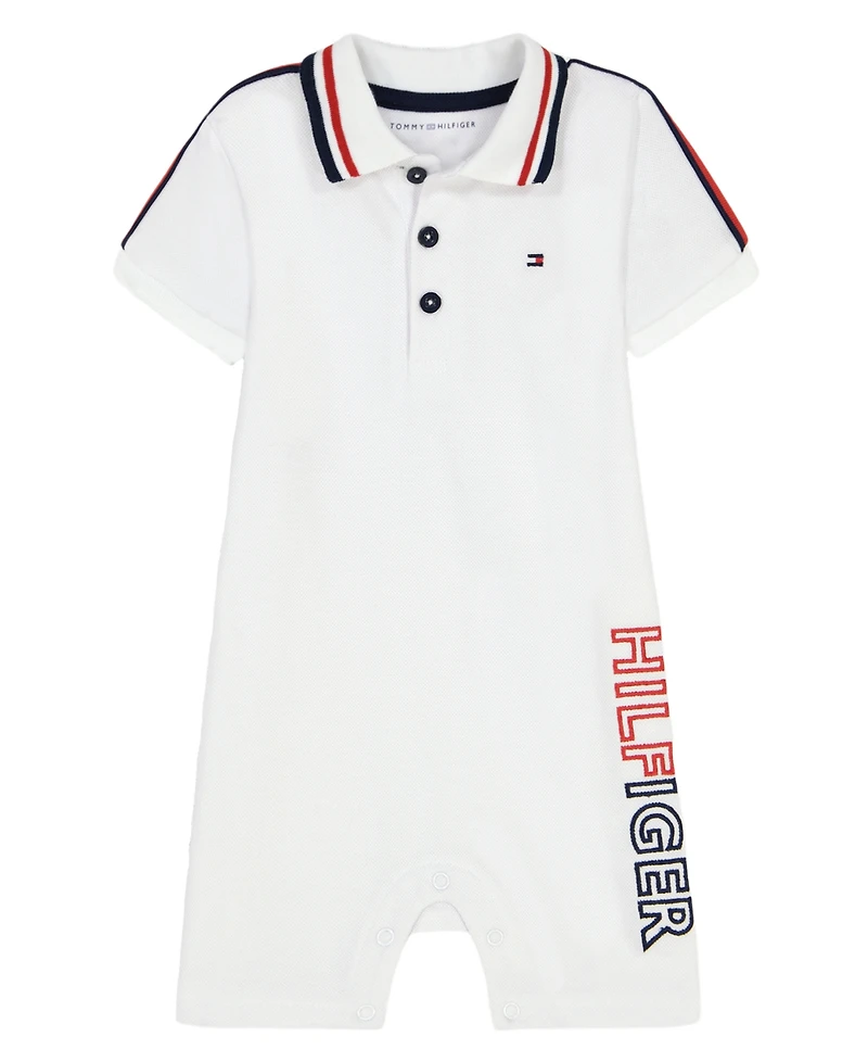 Tommy Hilfiger Baby Boys Pique Short Sleeve Signature Polo Bodysuit