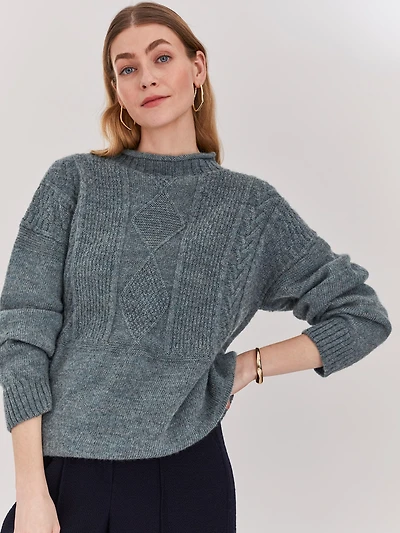 Celtic & Co. Women's British Wool Gansey Sweater