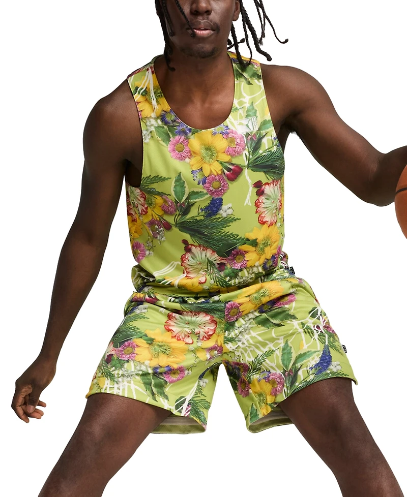 Puma Men's Dunked Floral Regular-Fit Reversible Mesh Tank