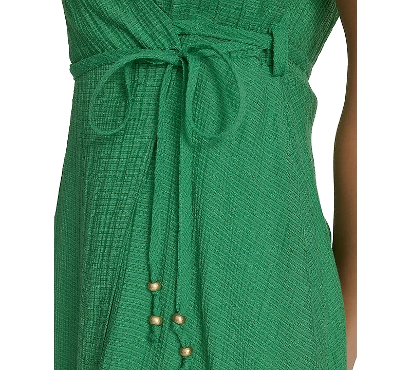 Calvin Klein Women's Faux-Wrap Sleeveless Midi Dress