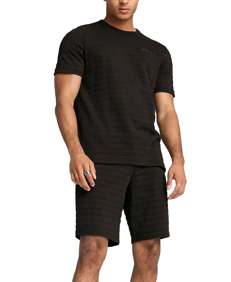 Puma Men's Ess Elevated Regular-Fit Textured Stripe T-Shirt