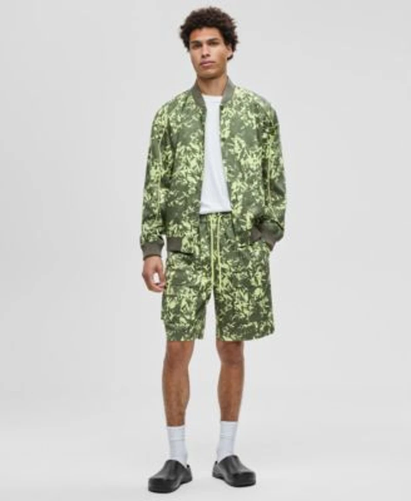 Mode Of One Mens Regular Fit T Shirt Abstracted Floral Regular Fit Printed Bomber Jacket Abstracted Floral Regular Fit Printed 9 Cargo Shorts Macys Exclusive