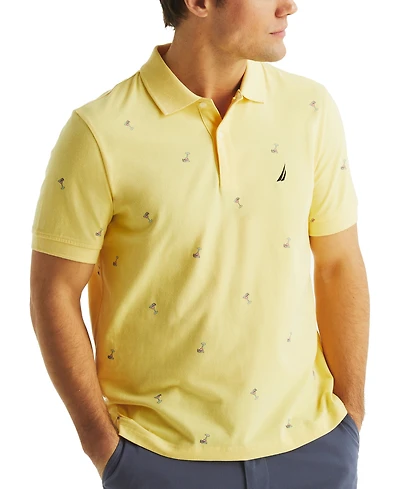 Nautica Men's Short Sleeve Cocktail Print Polo Shirt