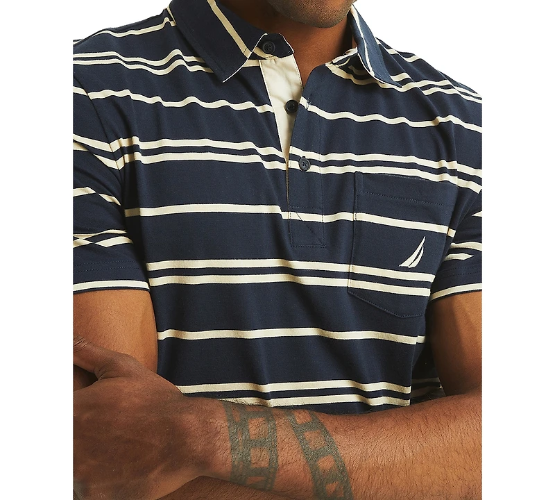 Nautica Men's Short Sleeve Striped Polo Shirt