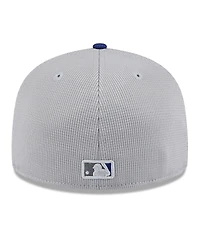 New Era Men's Gray/Royal Los Angeles Dodgers 2025 Batting Practice 59FIFTY Fitted Hat