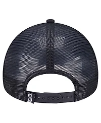 New Era Men's Black Seattle Mariners Retro Bold A-Frame Trucker 9FORTY Adjustable Hat