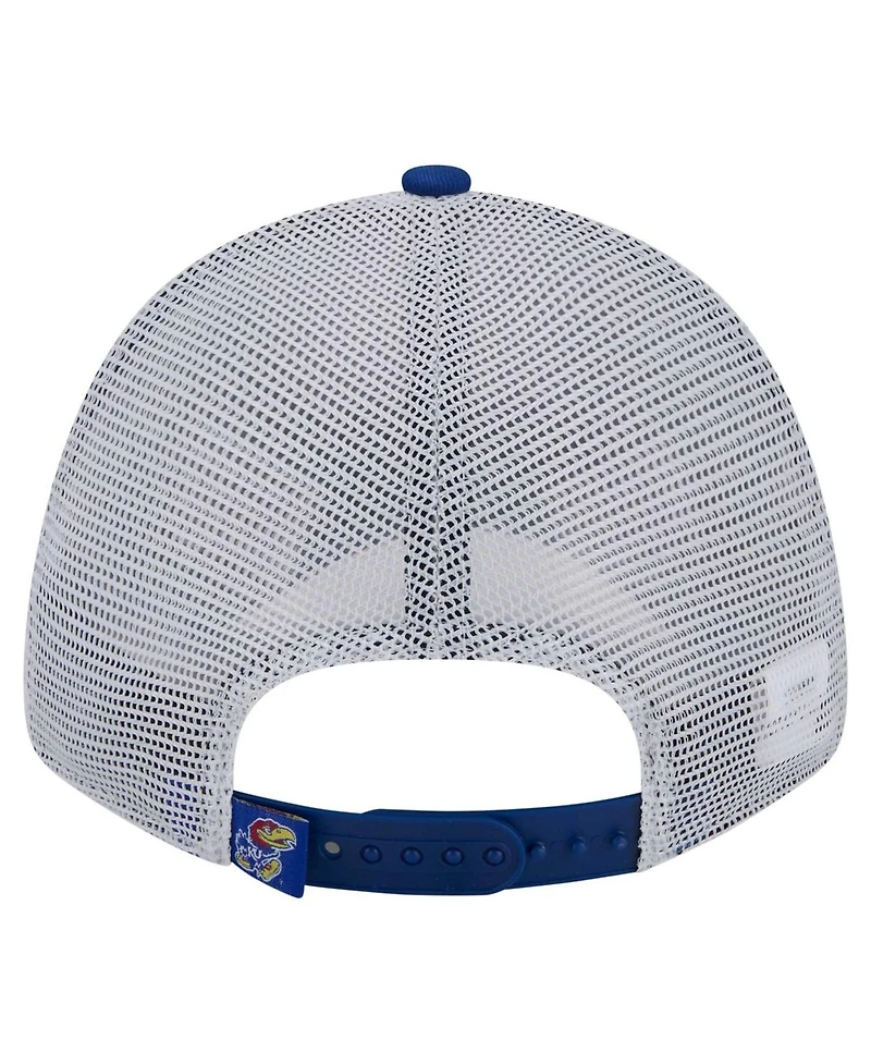 New Era Men's Royal Kansas Jayhawks Trucker 9FORTY Adjustable Hat