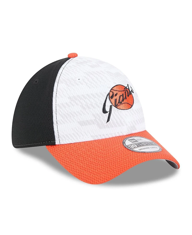 New Era Men's Black/Orange San Francisco Giants 2025 Mlb Clubhouse 39THIRTY Flex Hat
