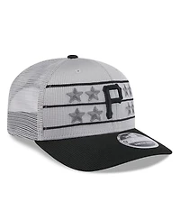 New Era Men's Gray/Black Pittsburgh Pirates 2025 Batting Practice 9SEVENTY Stretch-Snap Trucker Hat
