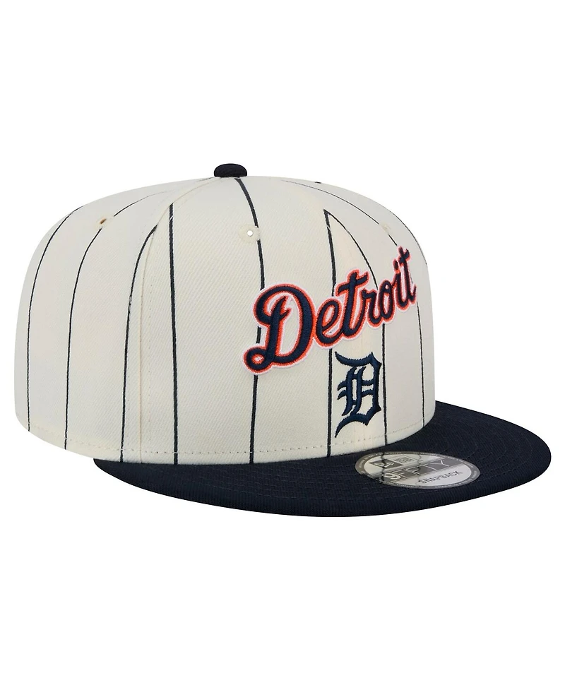 New Era Men's White Detroit Tigers Jersey Pinstripe 9FIFTY Snapback Hat