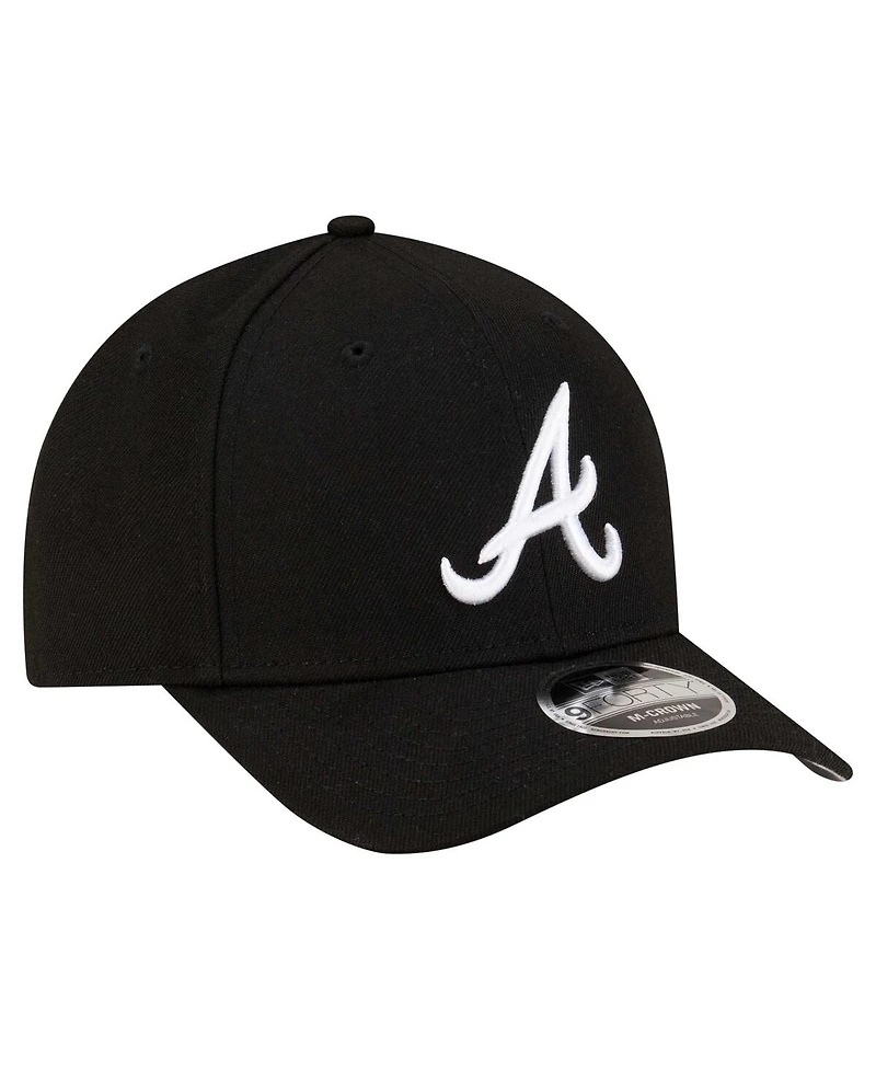 New Era Men's Black Atlanta Braves Player Replica 9FORTY Adjustable Hat