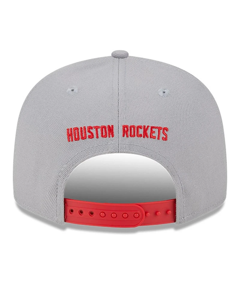 New Era Men's Gray Houston Rockets Chenille Band 9FIFTY Snapback Hat