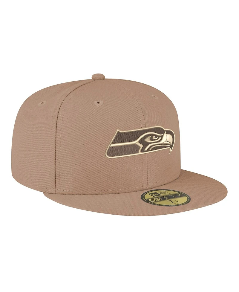 New Era Men's Tan Seattle Seahawks Candied Pecan 59FIFTY Fitted Hat