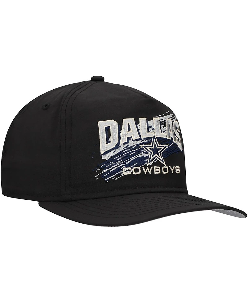 New Era Men's Black Dallas Cowboys Throwback Brush Golfer Snapback Hat