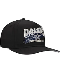 New Era Men's Black Dallas Cowboys Throwback Brush Golfer Snapback Hat