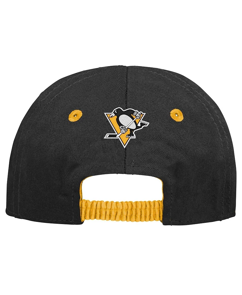 Outerstuff Baby Boys and Girls Black Pittsburgh Penguins My First Tail Sweep Slouch Flex Hat