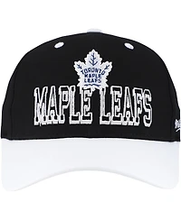 Mitchell & Ness Men's Black/White Toronto Maple Leaf's Backside Script Two-Tone Pro Crown Adjustable Hat