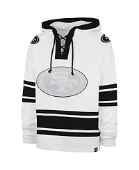 '47 Brand Men's White San Francisco 49ers After Image Superior Lacer with Hood Sweatshirt