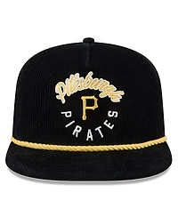 New Era Men's Black Pittsburgh Pirates Full Circle Corduroy Golfer Adjustable Hat