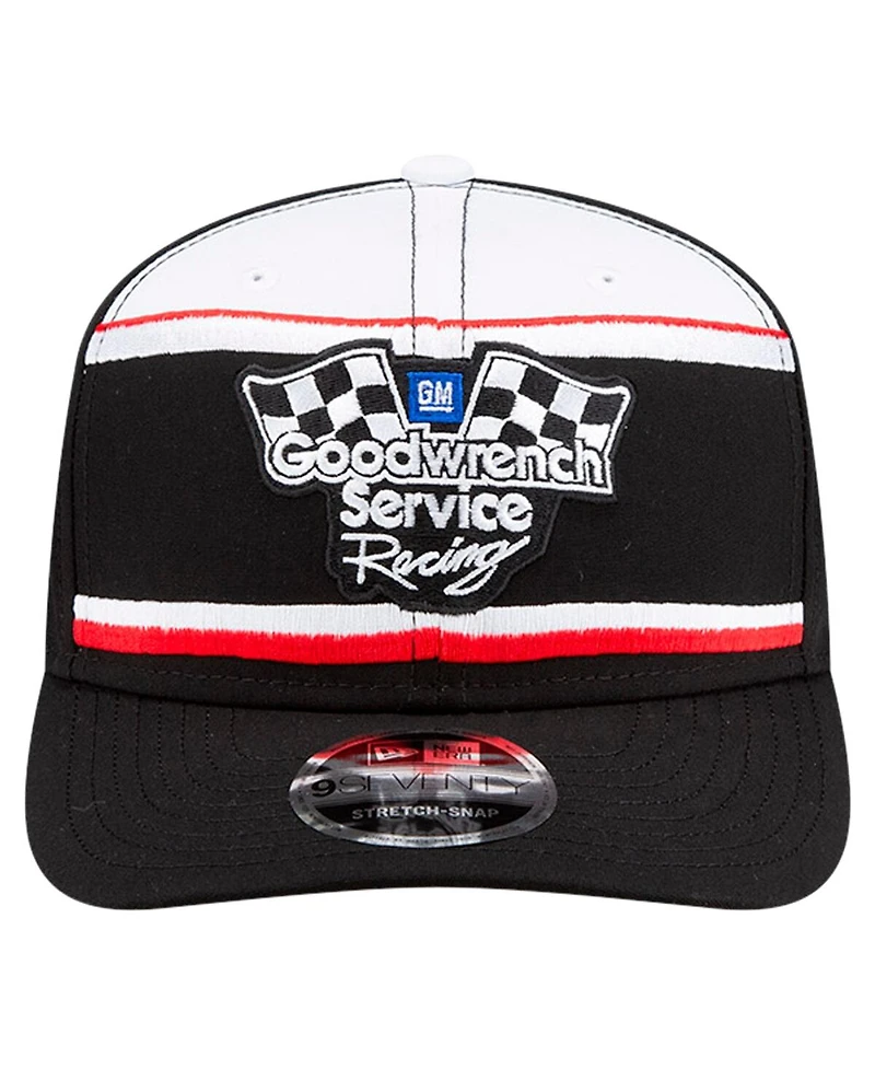 New Era Men's Black/White Dale Earnhardt Good wrench Service 9SEVENTY Stretch-Snap Hat