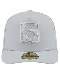 New Era Men's Gray York Rangers Color Pack A-Frame 59FIFTY Fitted Hat